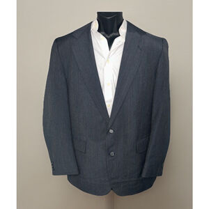 44L Navy Two Button Single Vent Blazer Jacket Unknown Brand